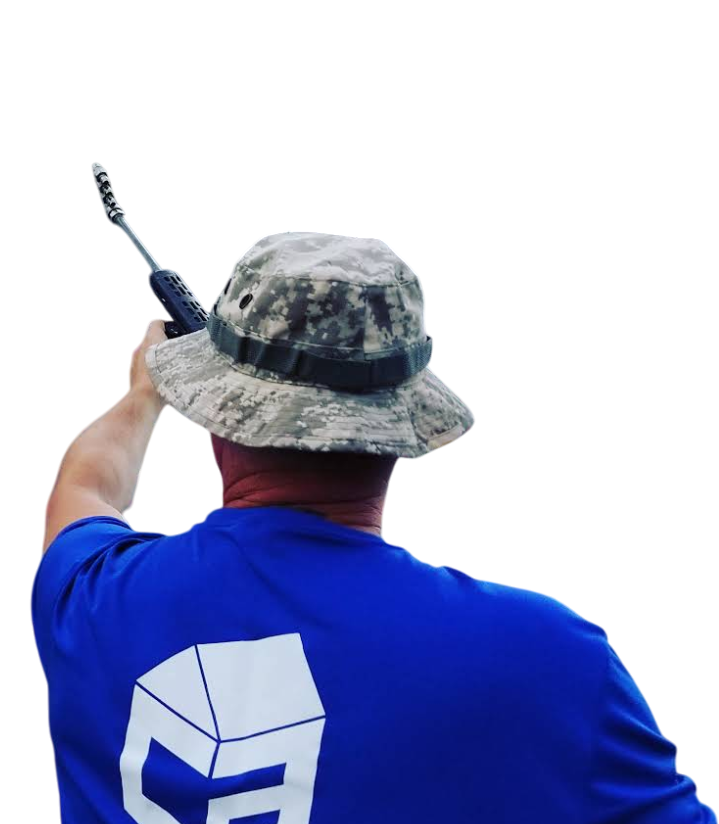person cleaning window image